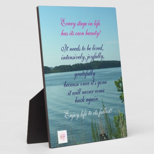 Enjoy Life, Tabletop Plaque with Easel Fotoplaat (Zijkant)