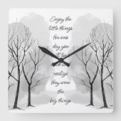 Enjoy Little Things Inspirational Life Quote Vierkante Klok (Voorkant)