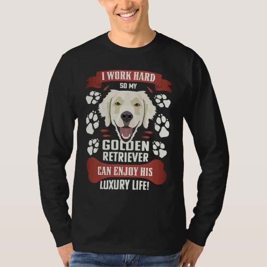Enjoy luxury life Golden Retriever T-shirt (Voorkant)