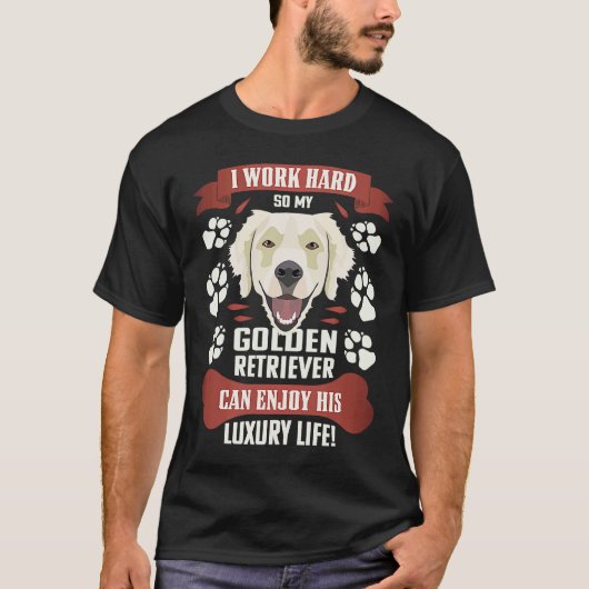 Enjoy luxury life Golden Retriever T-shirt (Voorkant)