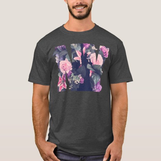 Enjoy New York City Floral New York City retro T-shirt (Voorkant)
