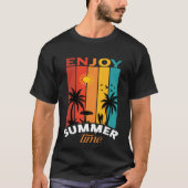 Enjoy Summer Time Retro Beach Tee T-shirt (Voorkant)