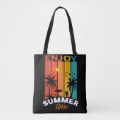 Enjoy Summer Time Retro Beach Tee Tote Bag (Voorkant)