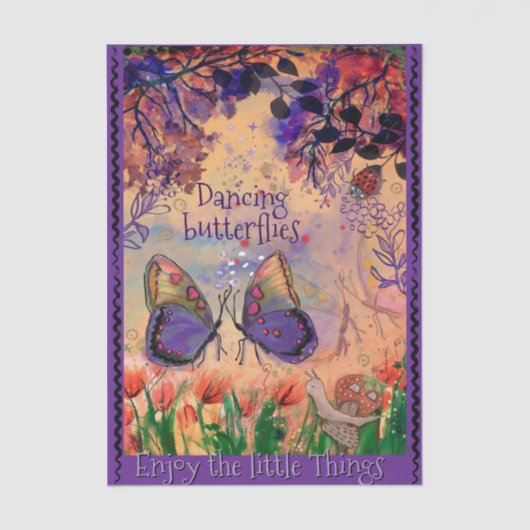 Enjoy the Little Things Butterfly Whimsical Tissuepapier (Voorkant)