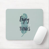 “Enjoy the Little Things” Minimal Feather Mouse Pa Muismat (Met muis)
