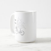  Enjoy the Ride: Minimalist Bicycle & Flower Art  Koffiemok (Voorkant links)