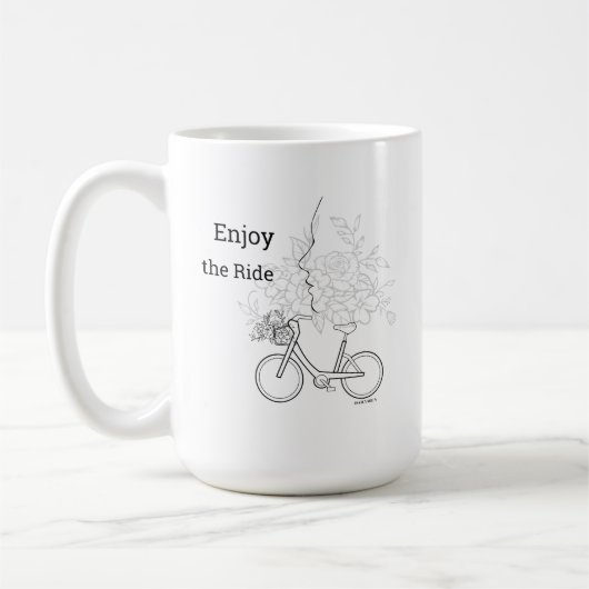  Enjoy the Ride: Minimalist Bicycle & Flower Art  Koffiemok (Links)