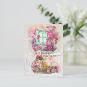 Enjoy The Ride Watercolor Bicycle With Flowers Briefkaart (Staand voorkant)