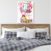 Enjoy The Ride Watercolor Bicycle With Flowers Canvas Afdruk (Insitu (Slaapkamer))