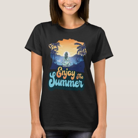 Enjoy The Summer Vibes Vacation Humorous Saying T-shirt (Voorkant)