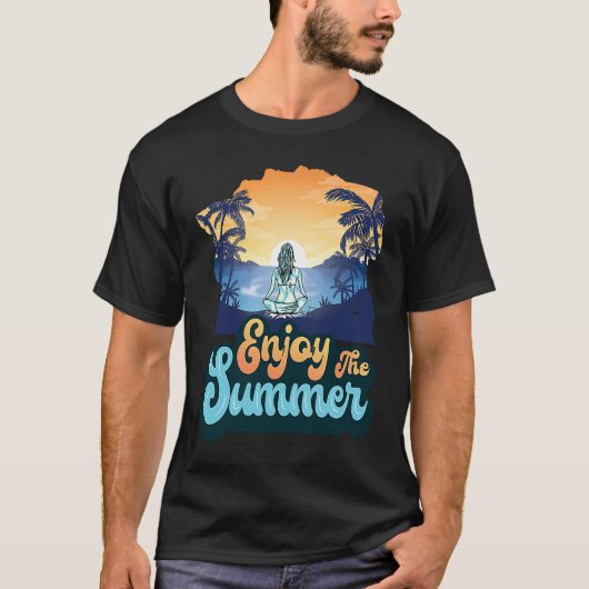 Enjoy The Summer Vibes Vacation Humorous Saying T-shirt (Voorkant)