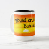 Enjoyed cruising in The Bahamas Mug Tweekleurige Koffiemok (Voorkant links)