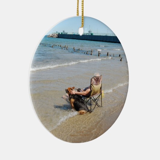 Enjoying Lake Michigan Ornament of Pendant (Rechts)