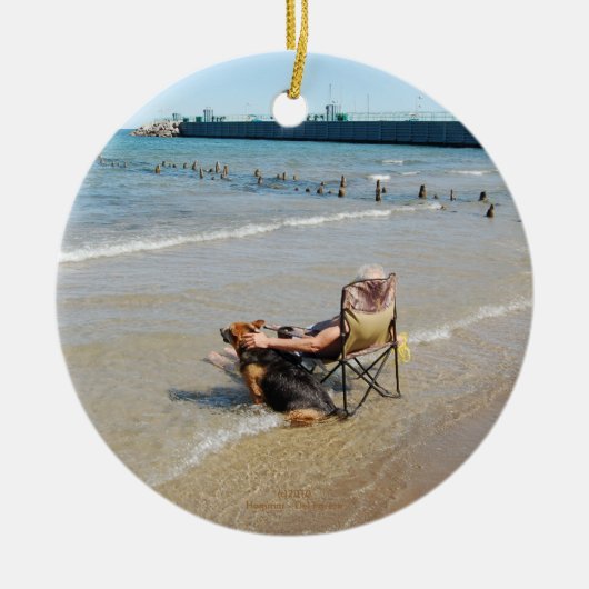 Enjoying Lake Michigan Ornament of Pendant (Voorkant)