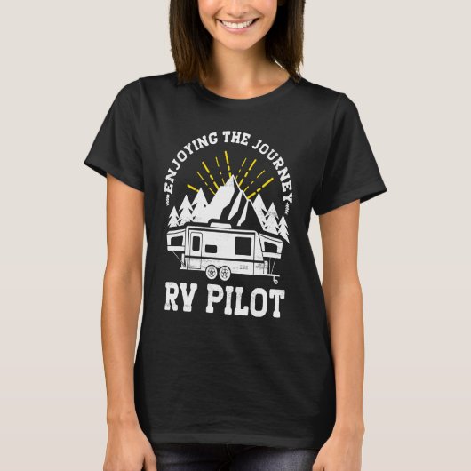 Enjoying The Journey RV Pilot Camp Couple Camping T-shirt (Voorkant)
