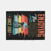 Enjoying The Ride Since 2007 Year Mountain Biking  Fleece Deken (Voorkant (Horizontaal))