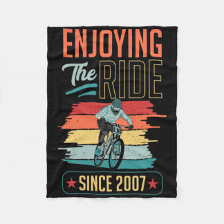 Enjoying The Ride Since 2007 Year Mountain Biking  Fleece Deken