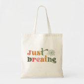 Enkel ademhaling moderne Typografie Dandelion Bloe Tote Bag (Voorkant)