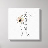 Enkel ademhaling van de dandelion Butterfly Yoga Canvas Afdruk (Voorkant)
