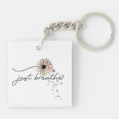 Enkel ademhaling van de dandelion Butterfly Yoga Sleutelhanger (Achterkant)