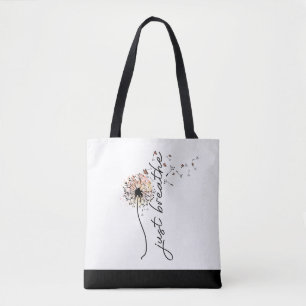 Enkel ademhaling van de dandelion Butterfly Yoga Tote Bag