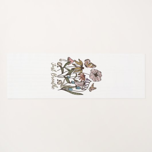 Enkel ademhaling-Wilde bloem-Yoga-Natuur-Cute Yogamat (Achterkant (horizontaal))