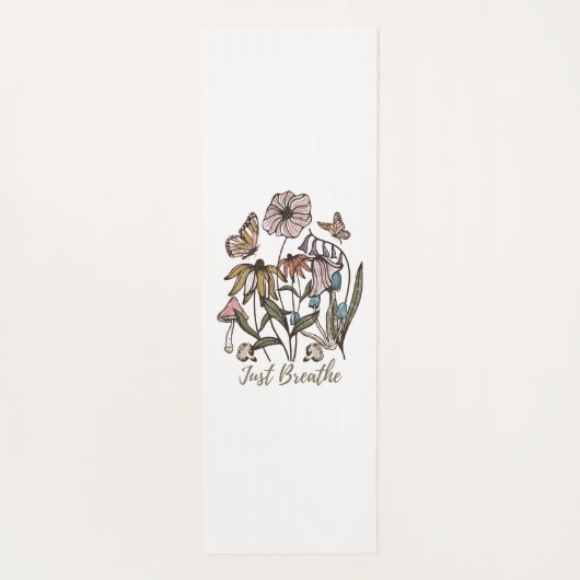 Enkel ademhaling-Wilde bloem-Yoga-Natuur-Cute Yogamat (Achterkant)