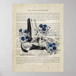 Enkel Anatomie met Blauw Bloemaccent Poster