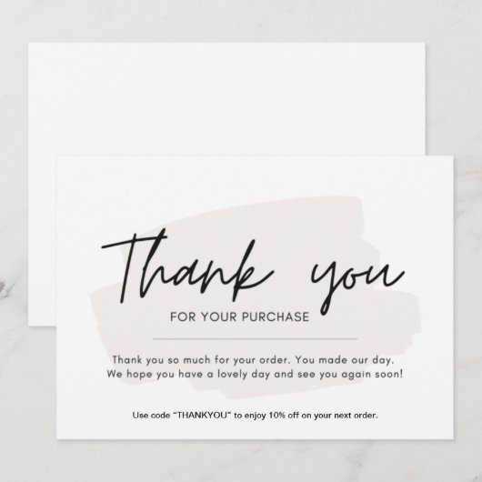 Enkel Bedankkaartje Bedankkaart (Voorkant / Achterkant)