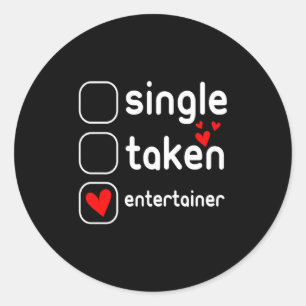 Enkel Bezette Entertainer Schattige Valentijnsdag Ronde Sticker