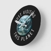 Enkel Bezoekend Deze Zwarte van Planeet Ronde Klok (Hoek)