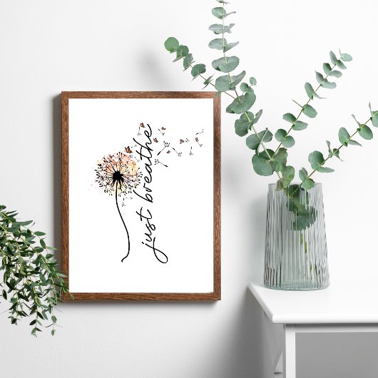 Enkel Breathe Dandelion Butterflies Poster