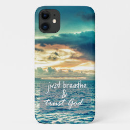Enkel Breathe en Trust God Quote Case-Mate iPhone Case