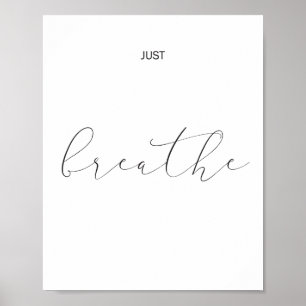 Enkel Breathe Typografie Inspirerend Citaat Poster