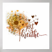 Enkel de Dandelion ademt de Yoga Poster (Voorkant)