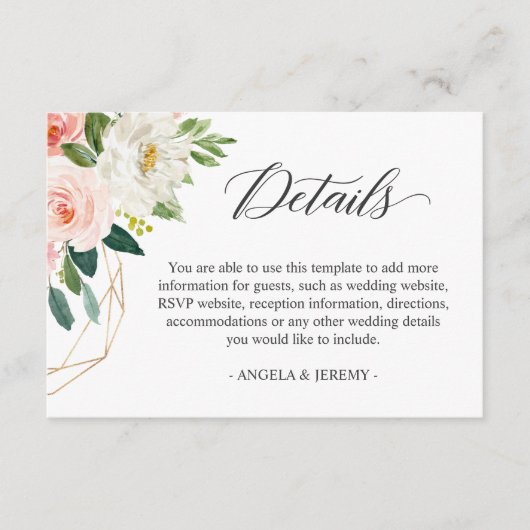 Enkel de details van de bruine bruine bruine bruil informatiekaartje (Voorkant)