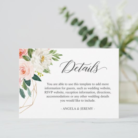 Enkel de details van de bruine bruine bruine bruil informatiekaartje (Staand voorkant)