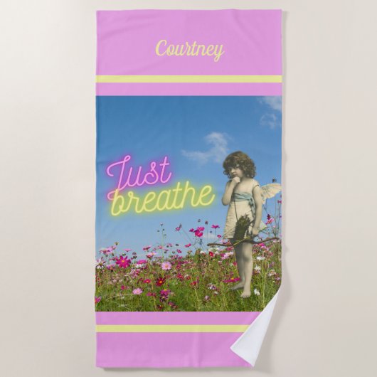 Enkel de  Engel breken Persoonlijk Strandlaken (Voorkant)