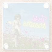 Enkel de Engel verbreken veranderde Kunst Glazen Onderzetter (Achterkant)