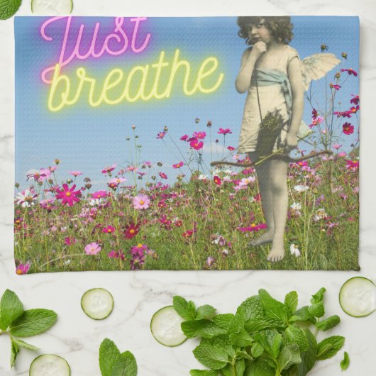 Enkel de Engel verbreken veranderde Kunst Theedoek (Gevouwen)