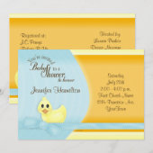 Enkel de Uitnodiging van het Baby shower Ducky (Voorkant / Achterkant)