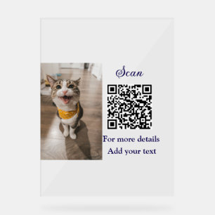 Enkel dier name details QR code add text foto Acryl Bord