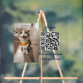Enkel dier name details QR code add text foto Acryl Bord (Neutraal)