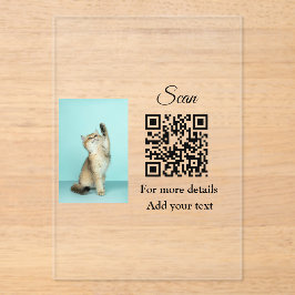 Enkel dier name details QR code add text foto Acryl Uitnodigingen
