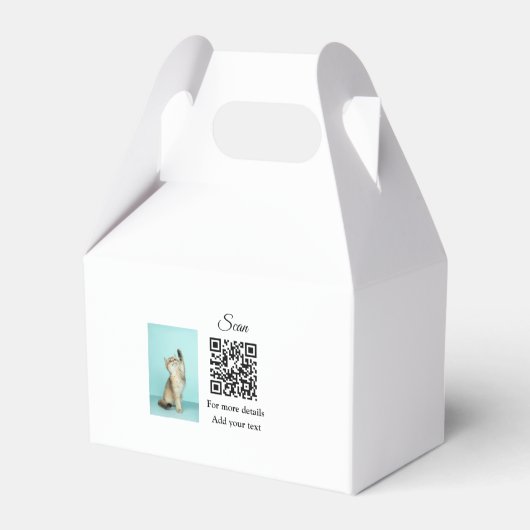 Enkel dier name details QR code add text foto Bedankdoosjes (Achterkant)