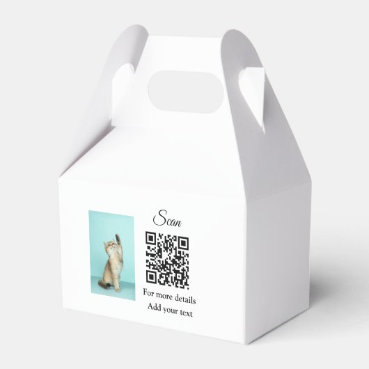 Enkel dier name details QR code add text foto Bedankdoosjes (Voorkant Zijde)