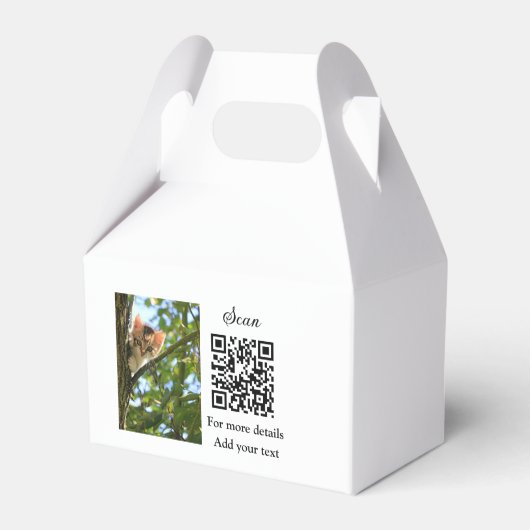 Enkel dier name details QR code add text foto Bedankdoosjes (Achterkant)