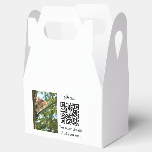 Enkel dier name details QR code add text foto Bedankdoosjes (Geopend)