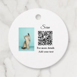 Enkel dier name details QR code add text foto Bedankjes Labels