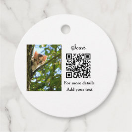 Enkel dier name details QR code add text foto Bedankjes Labels